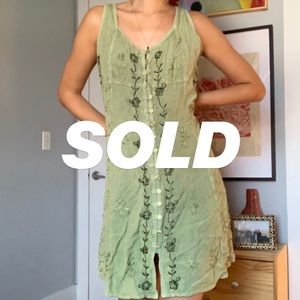 THRIFTED GREEN RELAXED SUN DRESS